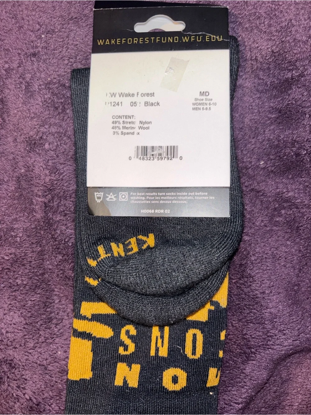 Wake Forest Men’s Crew Socks in Charcoal & Gold